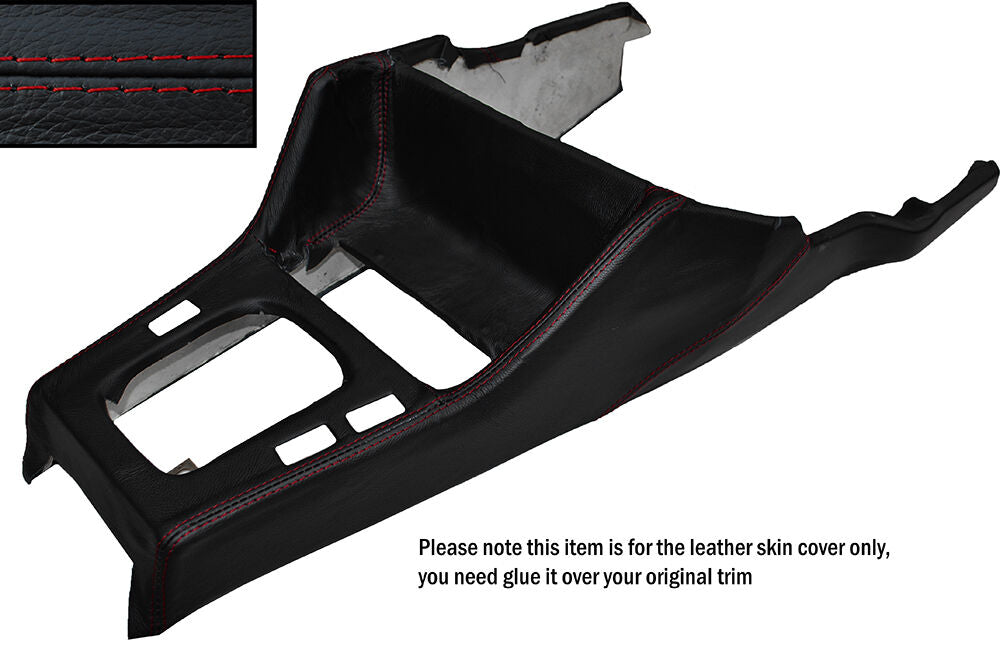 RED STITCH GEAR SURROUND LEATHER SKIN COVER FITS BMW 3 SERIES E30 84-91