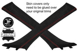 RED STITCH 2X A POST PILLAR SUEDE COVERS FITS BMW X6 E71 2007-2014 CUSTOM NEW