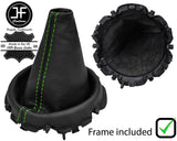 GREEN STITCH LEATHER GEAR GAITER + PLASTIC FRAME FOR BMW MINI R50 R53 2001-2006