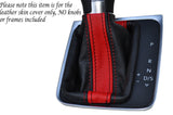 BLACK & RED DSG AUTO AUTOMATIC LEATHER GAITER FITS VW GOLF MK7 VII JETTA 2013+