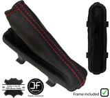 RED STITCH LEATHER HANDBRAKE GAITER +PLASTIC FRAME FITS FORD FIESTA MK7 08-19