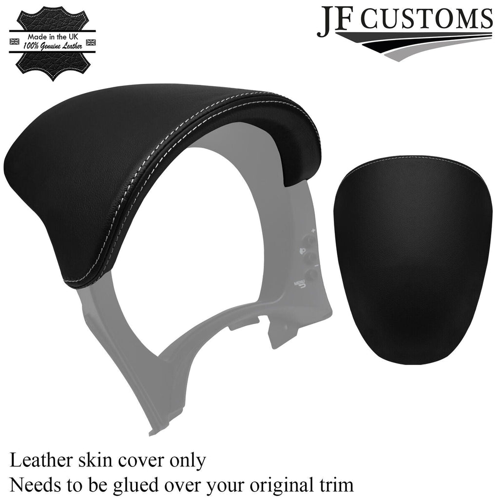 WHITE STITCH SPEEDO HOOD LEATHER COVER FOR FIAT 500 2015-2020 CUSTOM NEW