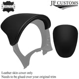 WHITE STITCH SPEEDO HOOD LEATHER COVER FOR FIAT 500 2015-2020 CUSTOM NEW