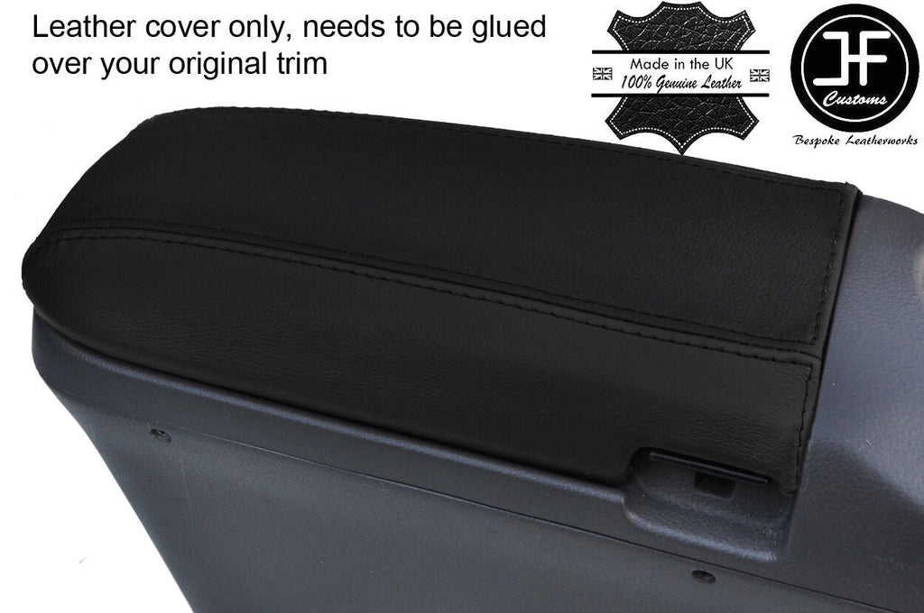BLACK & BLACK ARMREST LID REAL LEATHER COVER FITS TOYOTA CELICA MK7 1999-2005
