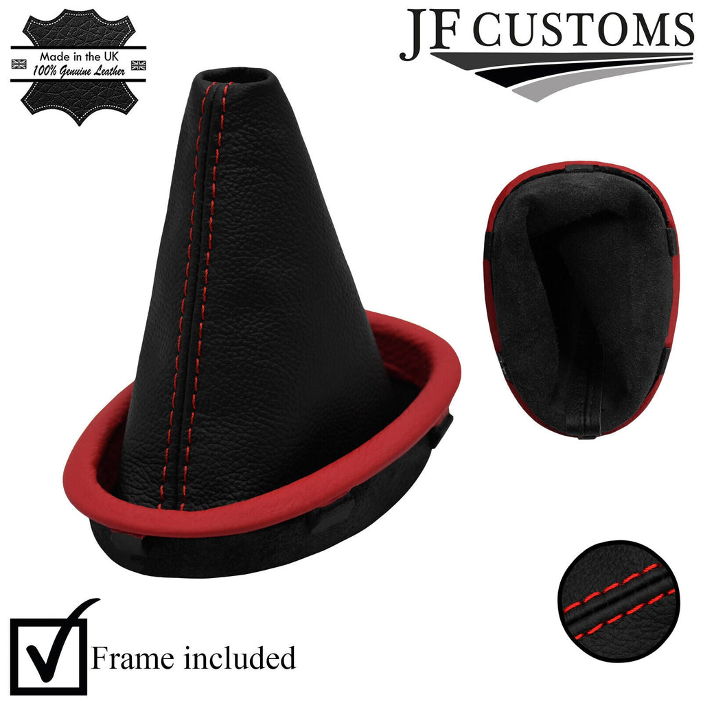 RED STITCH ITALIAN LEATHER GEAR GAITER + FRAME FOR SUZUKI LIANA 2002-2007