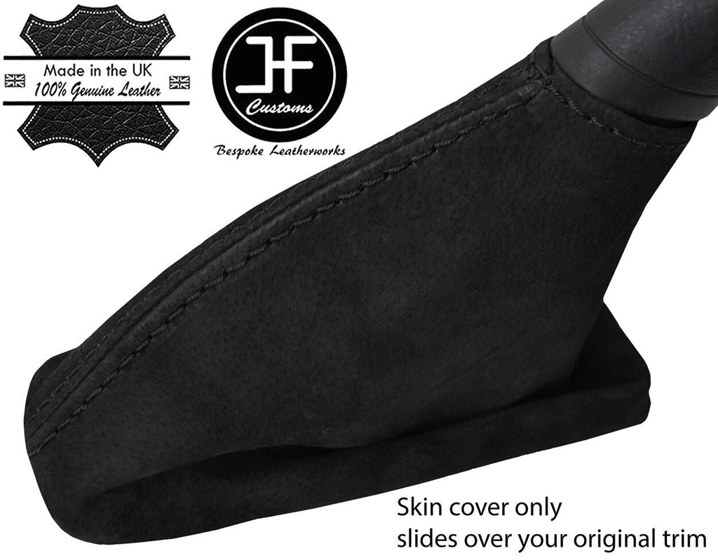 BLACK STITCHING REAL SUEDE HANDBRAKE GAITER FITS TOYOTA AURIS 2012-2018