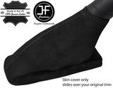 BLACK STITCHING REAL SUEDE HANDBRAKE GAITER FITS TOYOTA AURIS 2012-2018