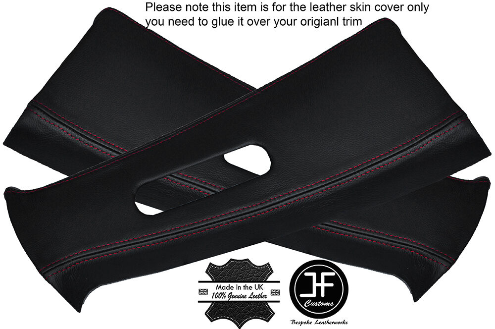 RED STITCHING 2X B PILLAR LEATHER COVERS FITS MITSUBISHI LANCER EVO 7 8 9