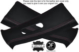 RED STITCHING 2X B PILLAR LEATHER COVERS FITS MITSUBISHI LANCER EVO 7 8 9