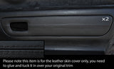 BLACK STITCH 2X DOOR CARD TRIM LEATHER SKIN COVERS FITS TOYOTA MR2 MK3 2000-2007