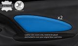 BLUE REAL LEATHER 2X FRONT DOOR CARD TRIM COVERS FITS TOYOTA CELICA MK7 99-05