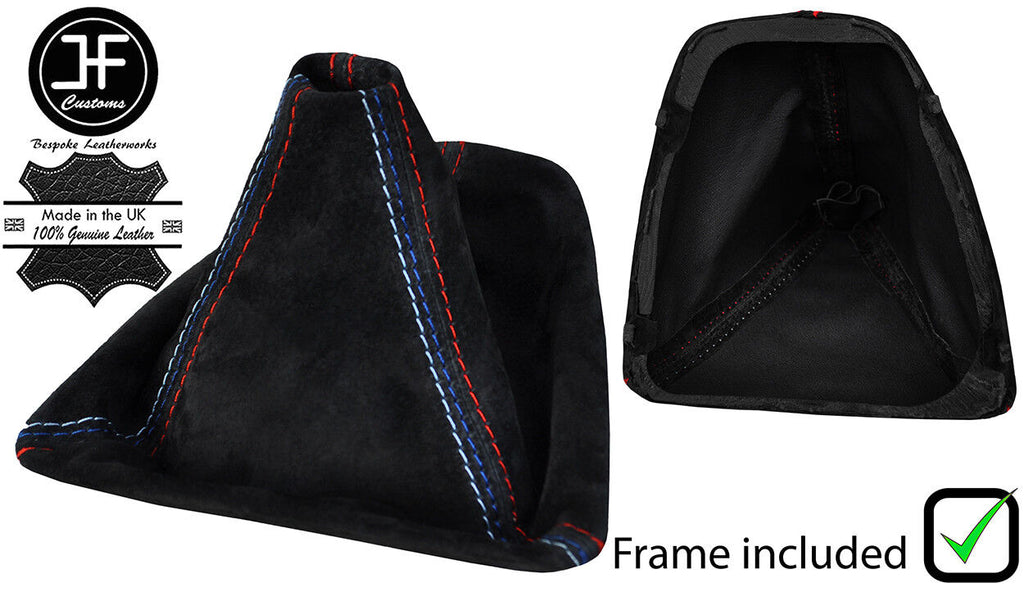 RED & TRI STITCH MANUAL SUEDE GEAR GAITER+PLASTIC FRAME FOR BMW E90 E91 E92