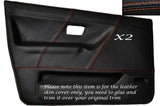 ORANGE STITCH 2X FRONT DOOR CARD SKIN COVERS FITS VW GOLF MK2 II JETTA 83-92 5DR