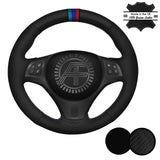 FOR BMW E87 LUXURY LEATHER STEERING WHEEL COVER CUSTOM NEW MADE IN UK