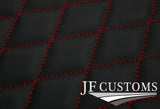 D RED DIAMOND STITCH VINYL 4XTAILORED FLOOR CARPETS FOR BMW MINI S R56 07-14 JF1