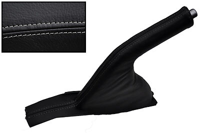 GREY STITCHING FITS MAZDA 3 2009+ REAL LEATHER HANDBRAKE GAITER COVER CUSTOM NEW