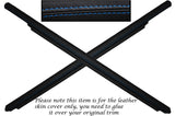 BLUE STITCH 2X DOOR SILL TRIM LEATHER SKIN COVERS FITS VW GOLF MK2 JETTA 83-92