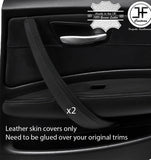 BLACK STITCH 2X REAR DOOR HANDLE TRIM LEATHER COVER FOR BMW 1 E87 04-12 STYLE 2