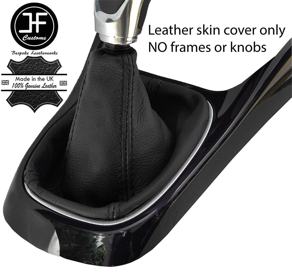 BLACK & BLACK TOP GRAIN LEATHER MANUAL GEAR GAITER FOR VAUXHALL OPEL ADAM 12-18