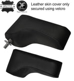 BLACK STITCH TOP GRAIN REAL LEATHER ARMREST COVER FOR MERCEDES W201 190 83-89
