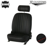 RED STITCHING 2X HEADREST LEATHER COVERS FITS JAGUAR E TYPE SERIES 2 CUSTOM NEW