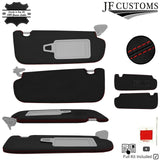 RED CROSS STITCH 2X SUN VISOR LEATHER COVERS FOR KIA OPTIMA 11-15 SALOON