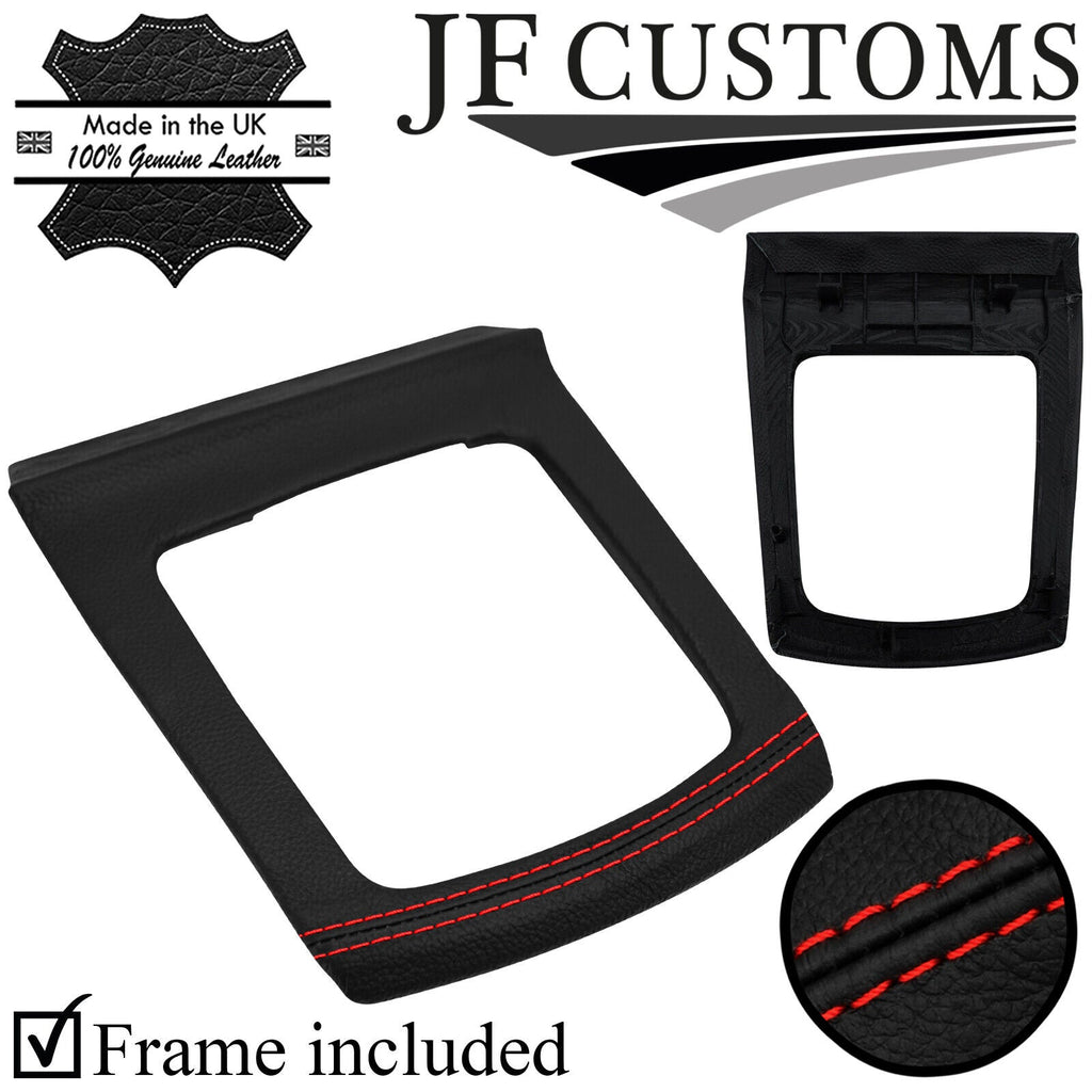 RED STITCH ITALIAN LEATHER GEAR SURROUND+ FRAME FOR FORD FOCUS MK2 05-11