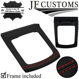 RED STITCH ITALIAN LEATHER GEAR SURROUND+ FRAME FOR FORD FOCUS MK2 05-11
