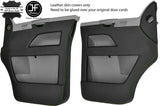GREEN STITCH 2X FRONT DOOR CARD LEATHER COVERS FOR VW T5 TRANSPORTER STYLE 2
