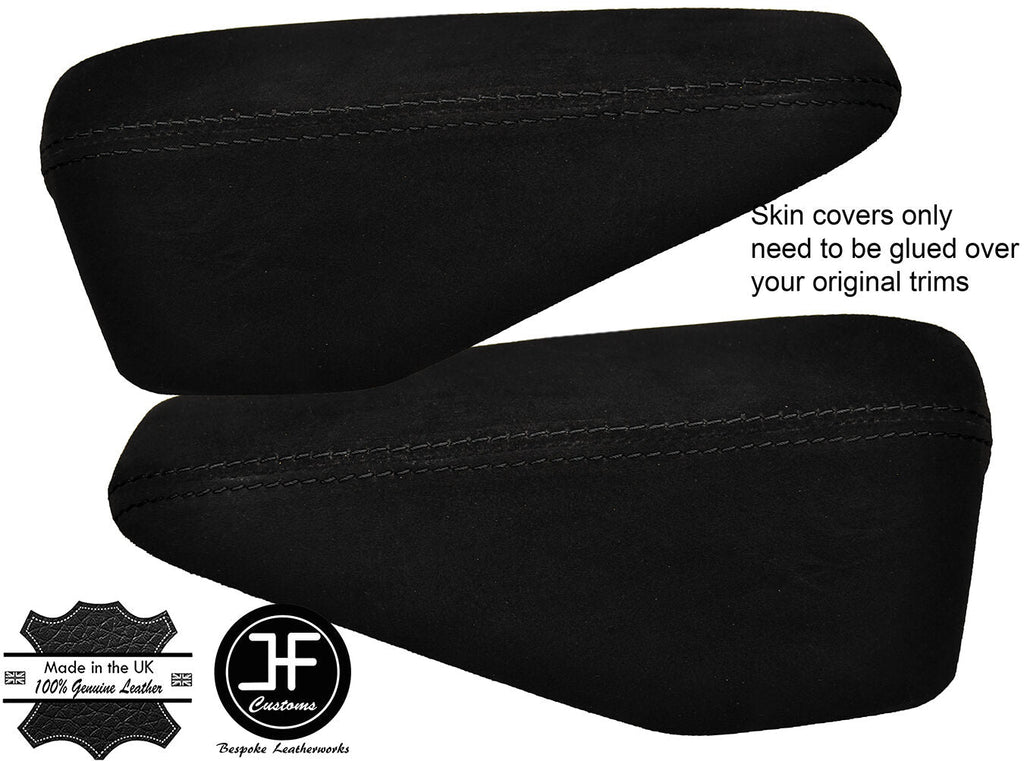 BLACK STITCH 2X FRONT DOOR ARMREST SUEDE COVER FOR MITSUBISHI OUTLANDER 07-13