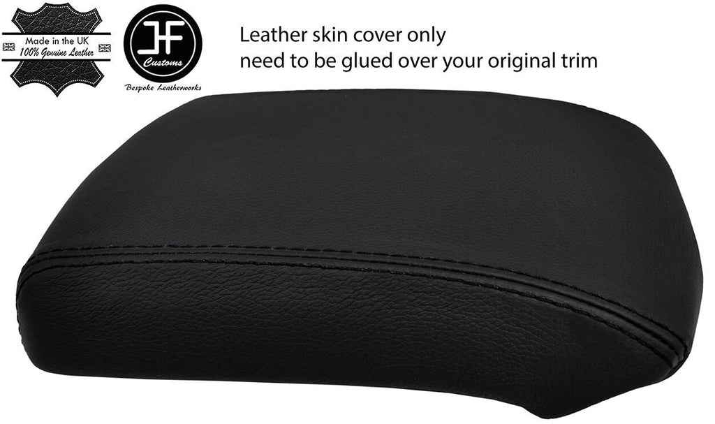 BLACK STITCH ARMREST TOP GRAIN REAL LEATHER COVER FITS NISSAN NAVARA D40 05-15