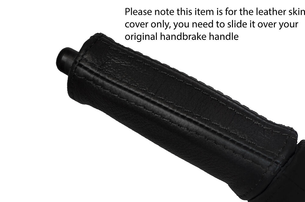 BLACK STITCH HANDBRAKE HANDLE LEATHER COVER FITS TOYOTA LANDCRUISER J12 02-14