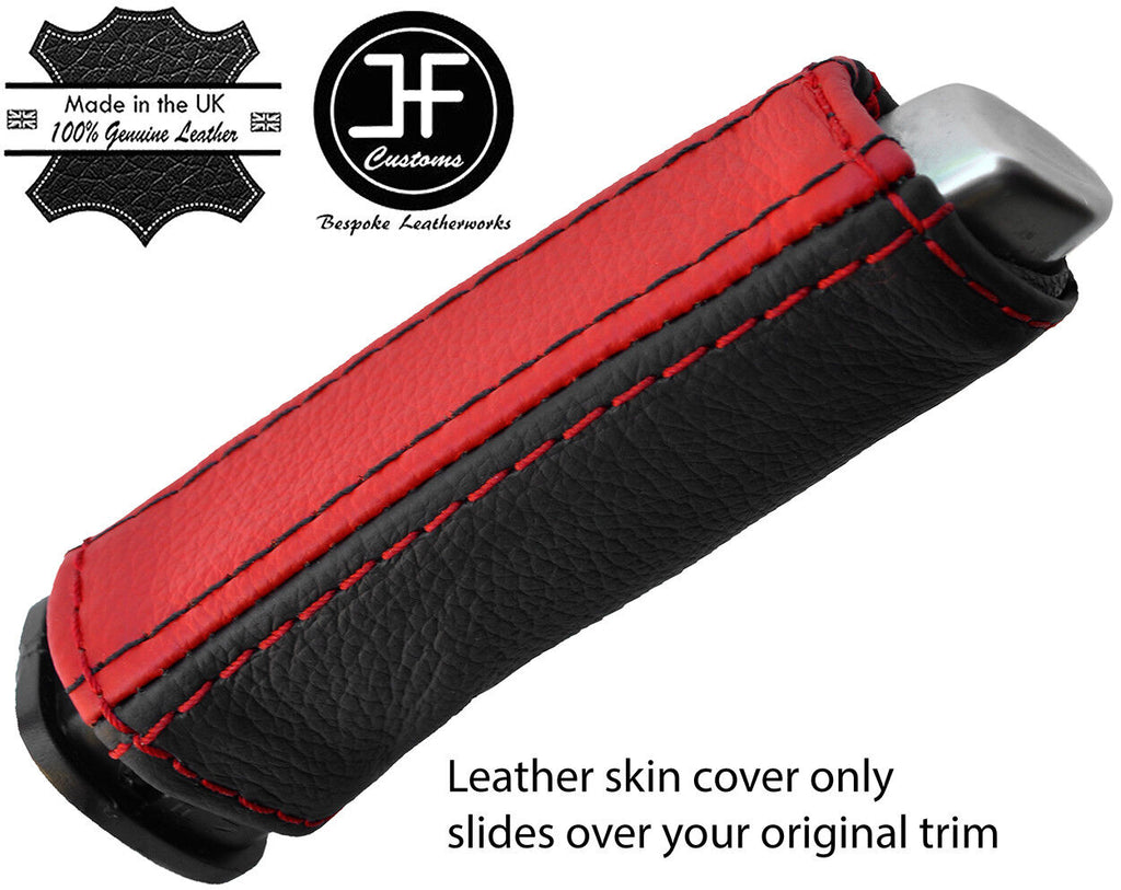 BLACK & RED REAL LEATHER HANDBRAKE HANDLE COVER FOR VAUXHALL OPEL ADAM 12 18