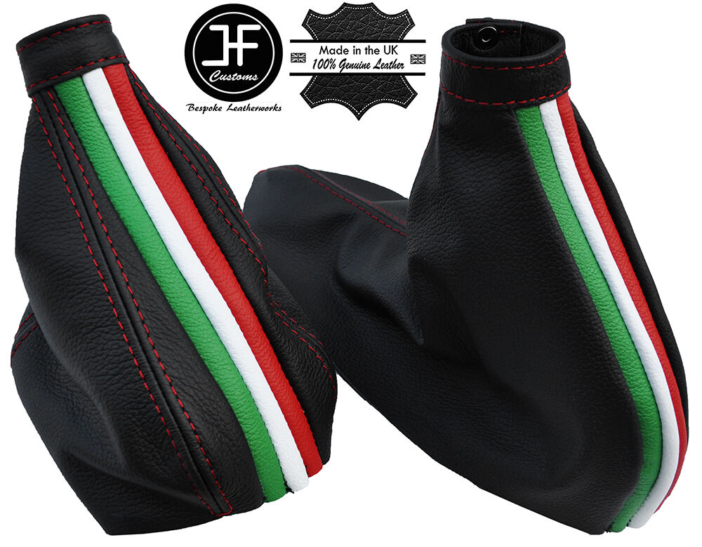 RED STITCH ITALIAN FLAG GEAR & HANDBRAKE GAITER FITS ALFA ROMEO 145 1994-2001