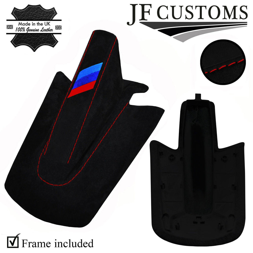 D RED STITCH TRI STRIPE SUEDE HANDBRAKE GAITER + FRAME FOR BMW Z4 E85 E86 02-08