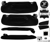BLACK CROSS STITCH 2X SUN VISOR LEATHER COVERS FOR PORSCHE CARRERA 911 997
