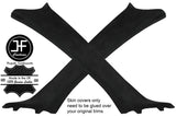 BLACK STITCH 2X A POST PILLAR REAL SUEDE COVERS FITS BMW X1 E84 2009-2015