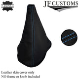 BLUE STITCH FITS MINI COOPER CLASSIC REAL LEATHER GEAR GAITER COVER CUSTOM NEW