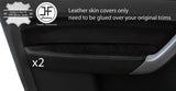 BLACK & BLACK 2X FRONT DOOR ARMREST REAL LEATHER COVERS FOR VW CADDY MK3 05-15