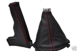FITS AUDI TT GEAR + HANDBRAKE GAITER RED  STITCH 07+ CUSTOM NEW MADE IN UK