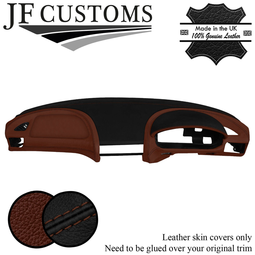 BLACK & BROWN LEATHER DASHBOARD KIT REAL LEATHER COVERS FOR BMW Z3 1995-2003