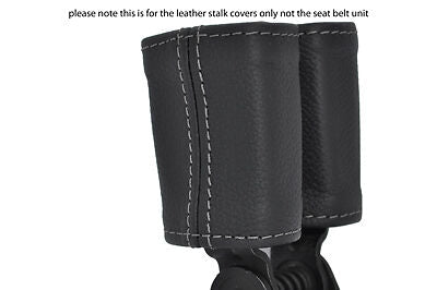 grey stitching FITS AUDI TT MK2 2006-2011 2X REAR SEAT BELT STALK LEATHER COVERS