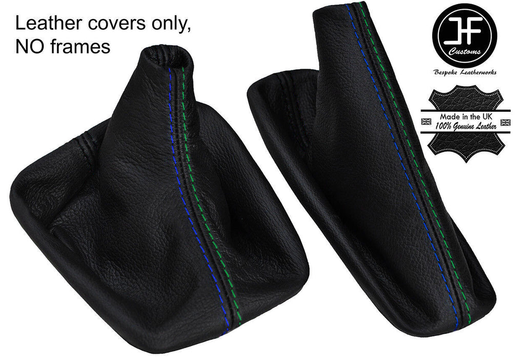 BLACK STITCH LEATHER GEAR & HANDBRAKE GAITER FOR BMW E39 5 SERIES 96-03 STYLE 1