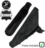 BLACK STITCH LEATHER HANDBRAKE + PLASTIC FRAME FOR VAUXHALL SINTRA 1996-1999