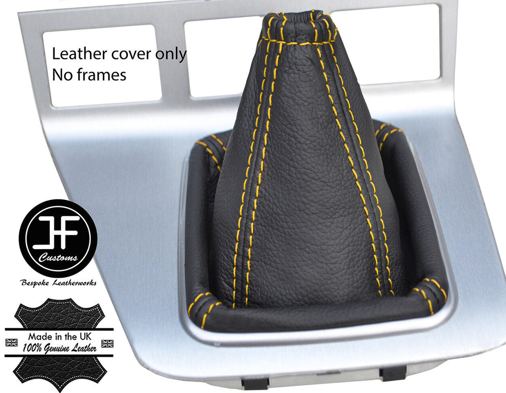 YELLOW STITCHING TOP GRAIN MANUAL GEAR GAITER FITS FORD MONDEO MK3 2003-2006