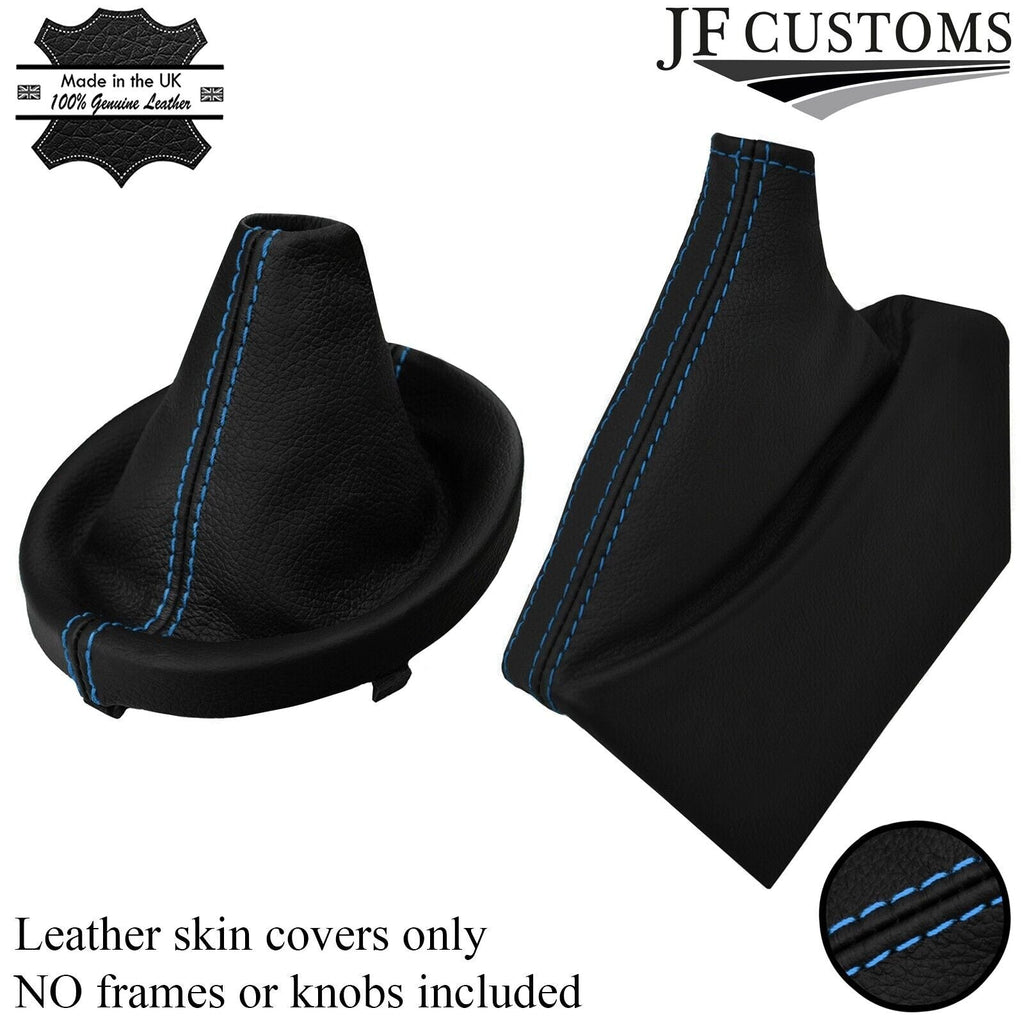 L BLUE STITCH LEATHER GEAR+HANDBRAKE GAITER SET FOR SUBARU IMPREZA WRX STI 15-18