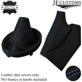 L BLUE STITCH LEATHER GEAR+HANDBRAKE GAITER SET FOR SUBARU IMPREZA WRX STI 15-18