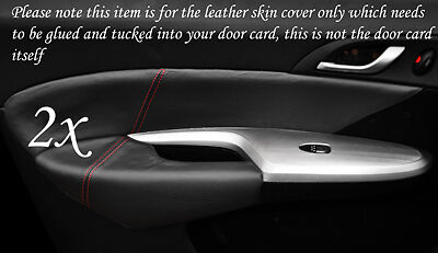 RED STITCH FITS  HONDA CIVIC 06-12 2X FRONT DOOR CARD TRIM LEATHER COVERS ONLY