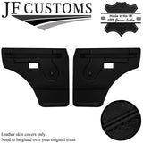 BLACK STITCH LEATHER 2X REAR DOOR+HANDLE COVERS FOR LAND ROVER DISCOVERY 89-98