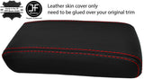 RED STITCH ARMREST TOP GRAIN REAL LEATHER COVER FITS NISSAN NAVARA D22 97-99